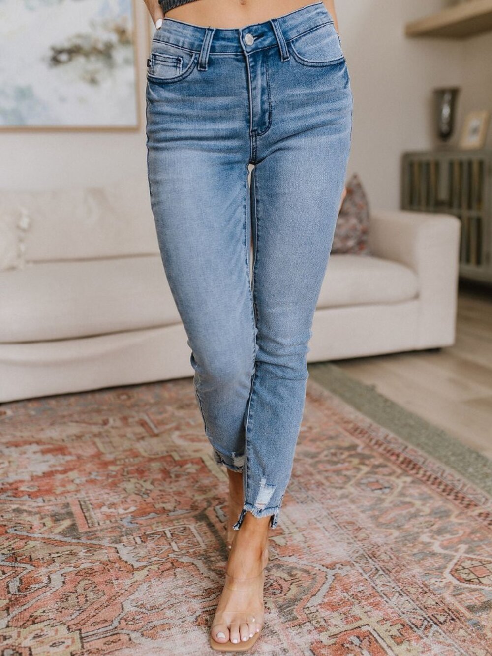JUDY BLUE Mid Rise Moisture Wicking Skinny Jeans | Size: 0/24 - Picture 5 of 7